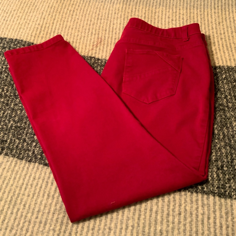 CJ Banks brick red Ankle Jeans sz. 14 EUC Christopher & Banks